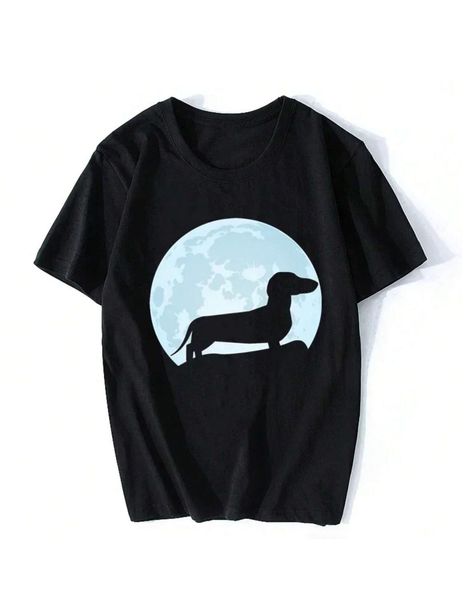 Wiener Dog Tee Tops Clothing Gift Streetwear Graphic T Shirts Moon Dachshund Lover T Shirt For Short Sleeve S разноцветный
