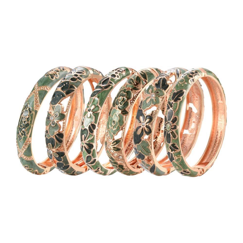 Traditional Vintage Cloisonne Bangle Cheongsam accessories Women's Wrist Jewelry  Mother's Day Gift