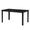 Outdoor Dining Table for 6, Aluminium Rectangular Garden Table with Tempered Glass Tabletop for Yard, Patio, Black