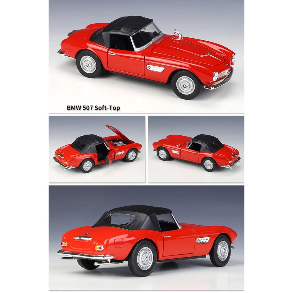 Welly 1/24 BMW 507 Alloy Sports Car Model Diecast Metal Classic Car Vehicles Model High Simulation Collection Childrens Toy Gift