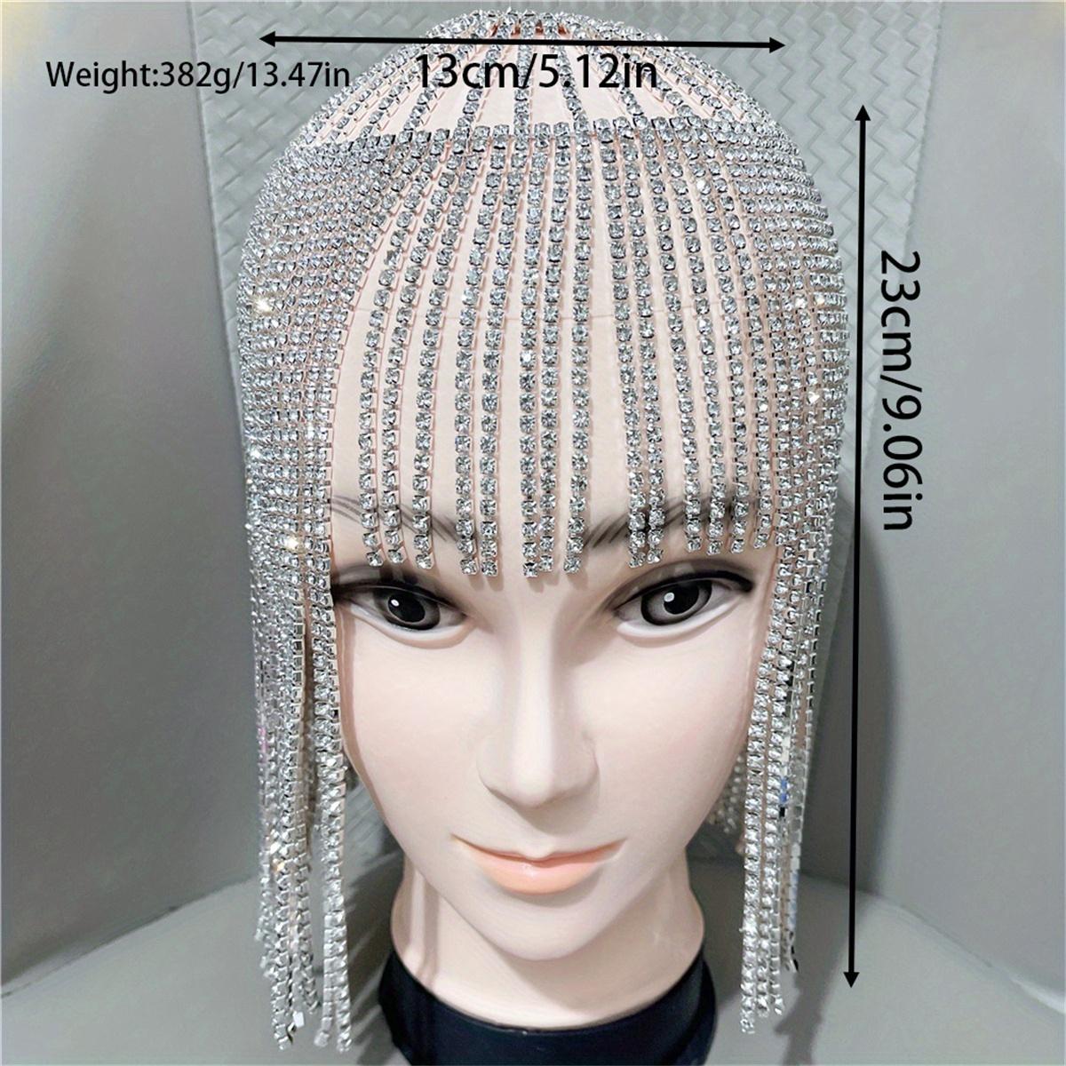 

Серебристая цепочка на голову со стразами, многослойная эластичная повязка на голову с кристаллами для женщин, свадебный головной убор на лбу, украшения для волос для выпускного вечера для женщин и девочек