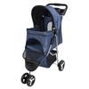 Pet Stroller Foldable Breathable Visible Mesh Dog Cat Carrier Cart with Storage Basket and Cup Holder for Outdoor