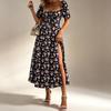 European and American Women's Clothing 2026 Summer New Small Fresh Floral Slim Split Fork European and American Suspender Dress Women