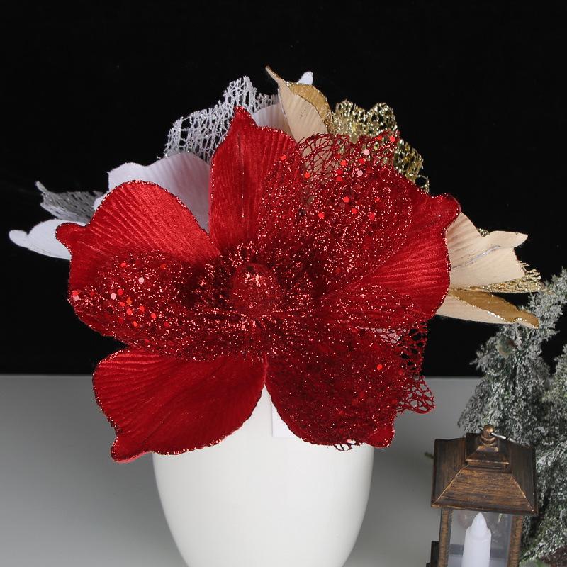 6 Pcs New Arrival Christmas Poinsettia Flowers for Decor, Home Decor Artificial Flowers, Christmas Tree Decor Covers Flower, New Year's Tree Decor