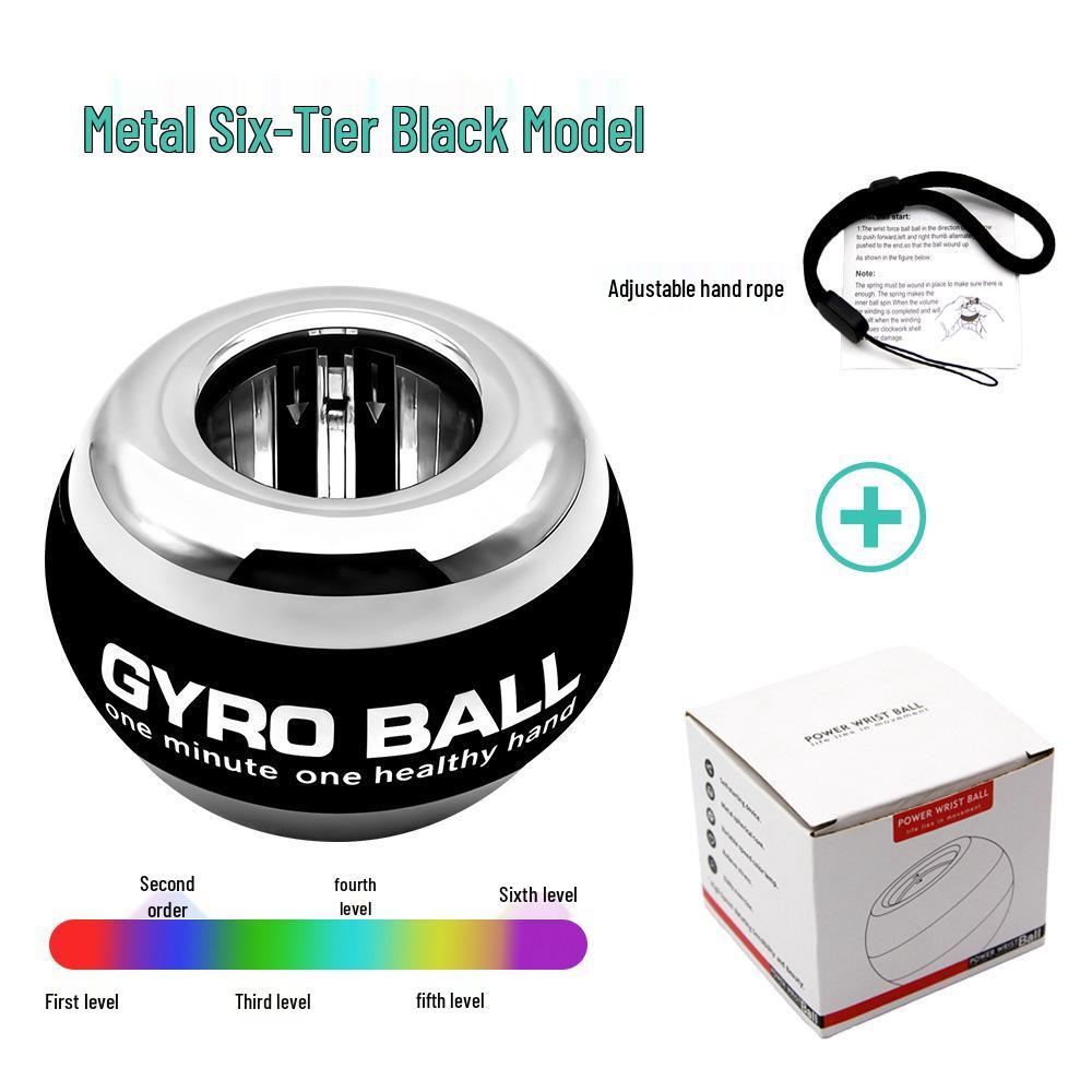 Luminous Fitness Gyroscope: Wrist & Arm Muscle Training Power Ball - Dazzling Platinum Grip