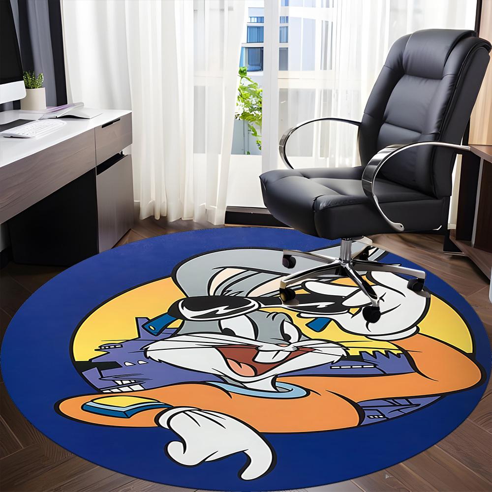 1PC Bunny Looney Tunes Office Round Area Rug, Indoor Mat Suitable For Office, Under Office Chairs Bedroom Living Room Home Decor DT1212037