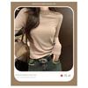 Korean-style gentle solid color long-sleeve knit sweater 2026 spring and autumn new soft and cozy inner layer warm base top for women