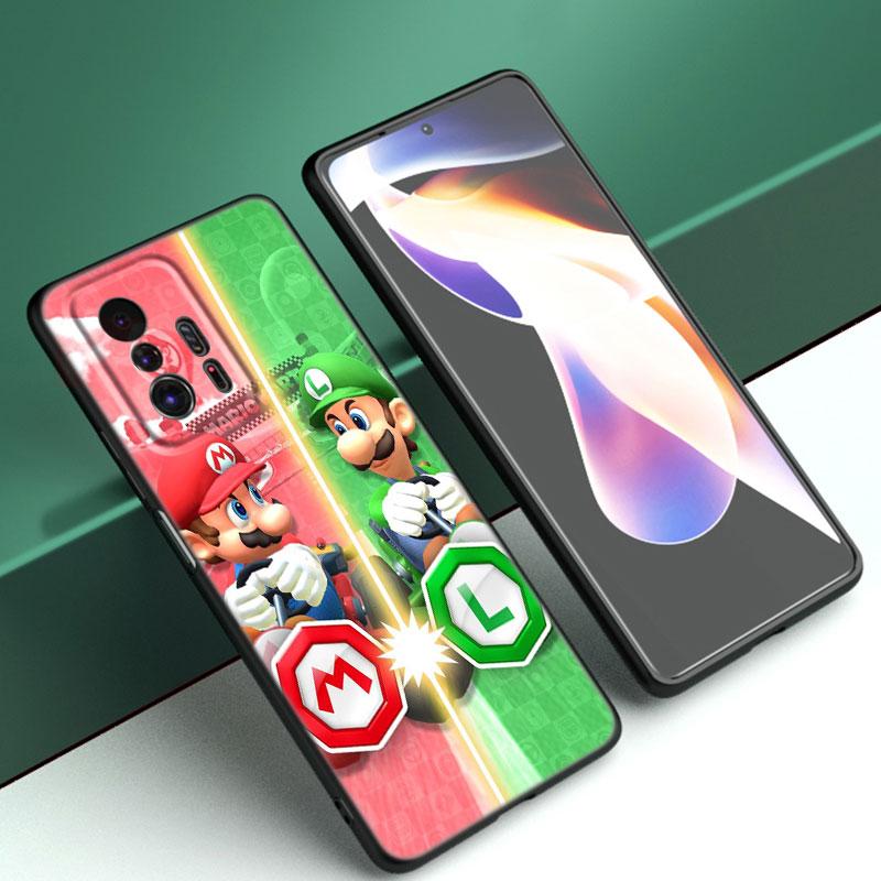 Game Super M-Mario Black Silicone Phone Case For Xiaomi Mi 9 SE 8 10T 11 12 13 Lite 9T 11T 12S 12T 13T 14 Pro 5G NE 11i 12X