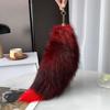 Echter Fuchsschwanz Schlüsselanhänger Wolfsschwanz Pelz Quaste Schönes Accessoire Länge 40 cm Autoschlüsselanhänger für Damen Ketten Geschenke