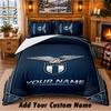 Lazio FC Pattern Bedding 3Pcs Set Custom Name, Bed Sheet And Pillowcases For Home Bedroom