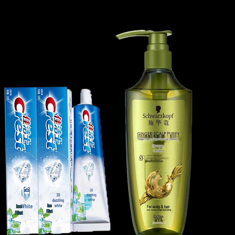 Набор: Зубная паста Crest 3D White и Шампунь Schwarzkopf Ginger