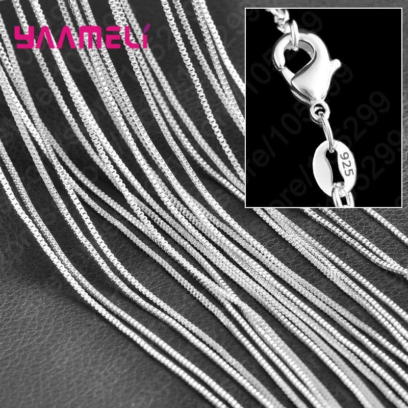 10 STUKS Groothandel Puur 925 Sterling Zilver Bedel Schakelketting Ketting Sieraden met Sterke Gladde Karabijnsluitingen 16-30 Inch