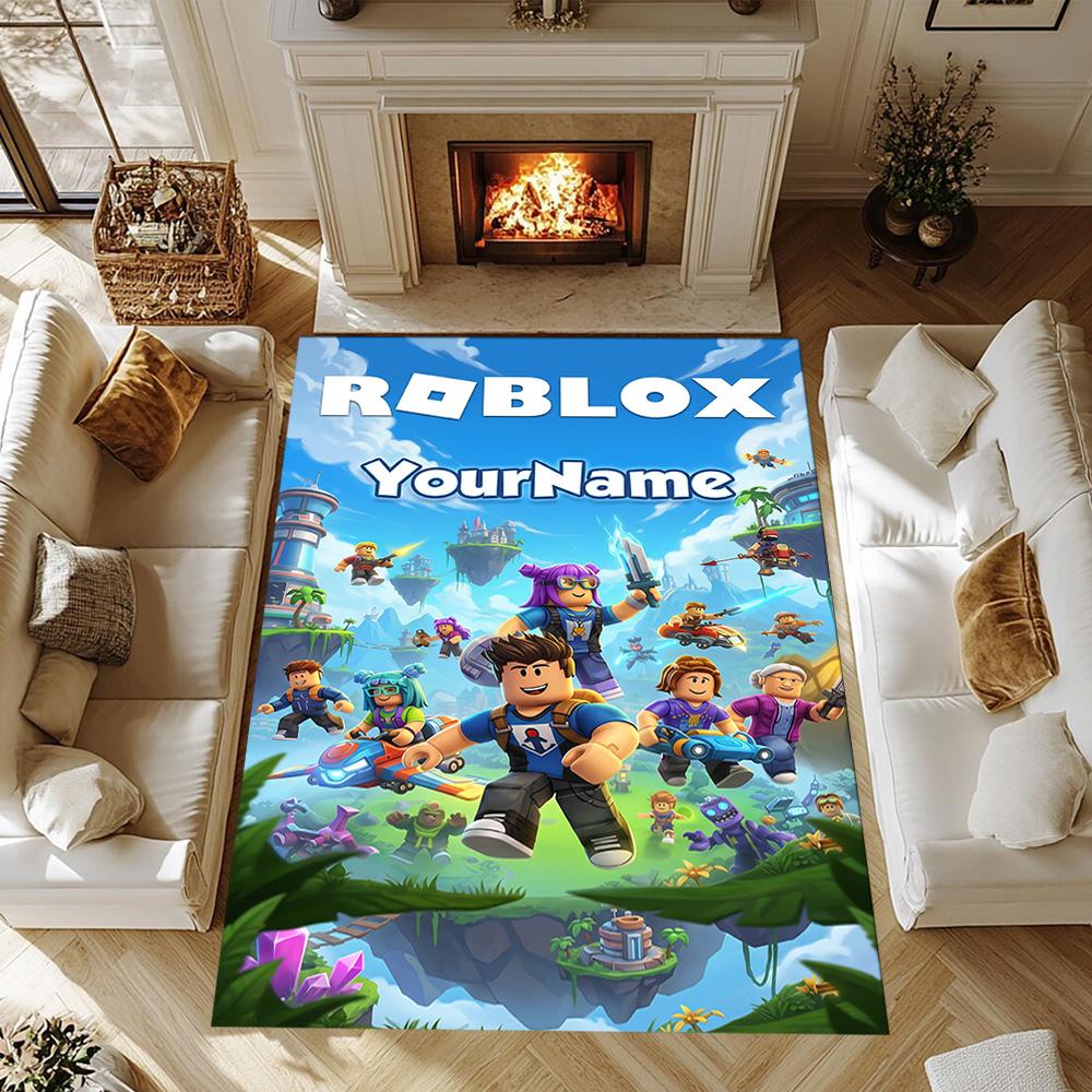 Roblox 400 Personalized Text Carpet Design for Bedrooms Hallway Game Room Foyer Antislip Carpet Decorate Offices Perfect Gift for Women/Men