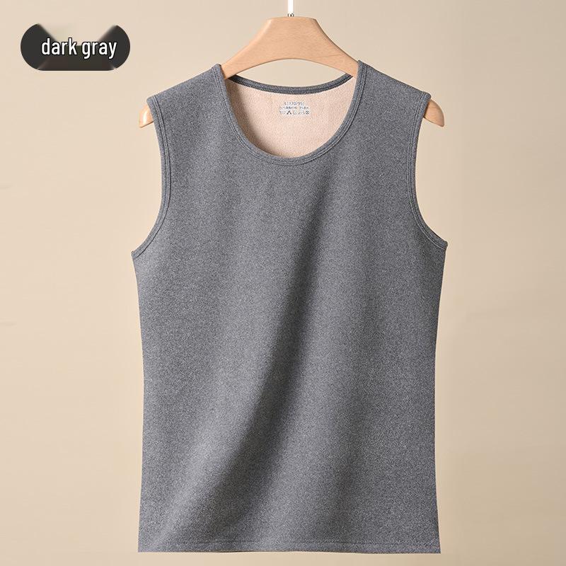 

Oli Velvet Men s Fleece-Lined Sleeveless Warm Vest - Thickened Autumn/Winter Cold-Proof 4XL (165-185 lbs) темно-сірий