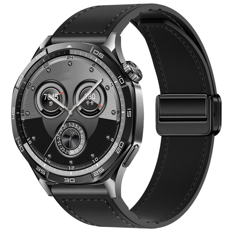 22mm 20mm Skórzany+Silikonowy Pasek do Huawei Watch GT6/GT5/Pro GT4 3 Pro 46mm Sportowa Opaska na Nadgarstek dla Samsung Galaxy Watch 7 6 5 Pasek
