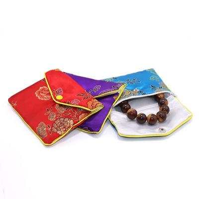 Lagerung Schnalle Tasche Stickerei Gedruckt Vintage Brokat Ring Armband Tasche Halskette Schmuck Tasche Verdickung Doppelschicht