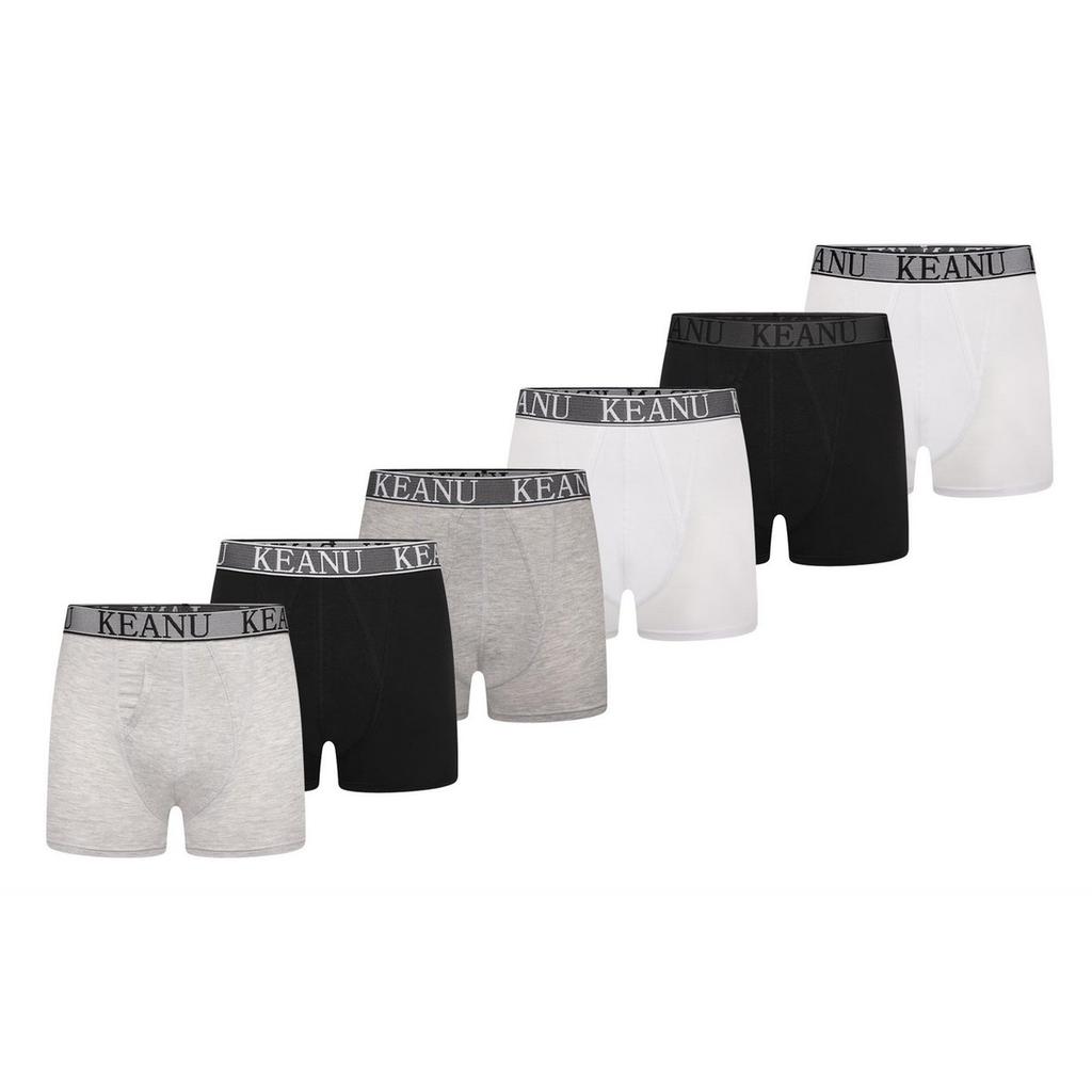 Keanu Mens Plain Boxer Shorts (Pack of 6)