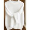 Weicher Ästhetischer Vintage Strickpullover Damen Frühling Herbst Locker Gemütlich Lässiger Leichter Dünner Pullover