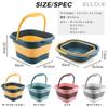 RYUBOF Foot Bath Folding Foot Insulated 13 Liters Blue x Dark Bucket, Spa, Bucket, Foldable, Deep, Lightweight, Outdoor, (Light Blue)