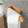 Durable Adhesive Bamboo Wooden Towel Rack Waterproof Wall-Mounted No Drill Shelf Toilet Storage Towel Shelf Bathroom