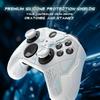 PlayVital Stellar Mecha Silicone Protective Cover for Xbox Elite Series Grip Protector with 2 Thumb Grip Caps and Mechanical White 2, Non-Slip
