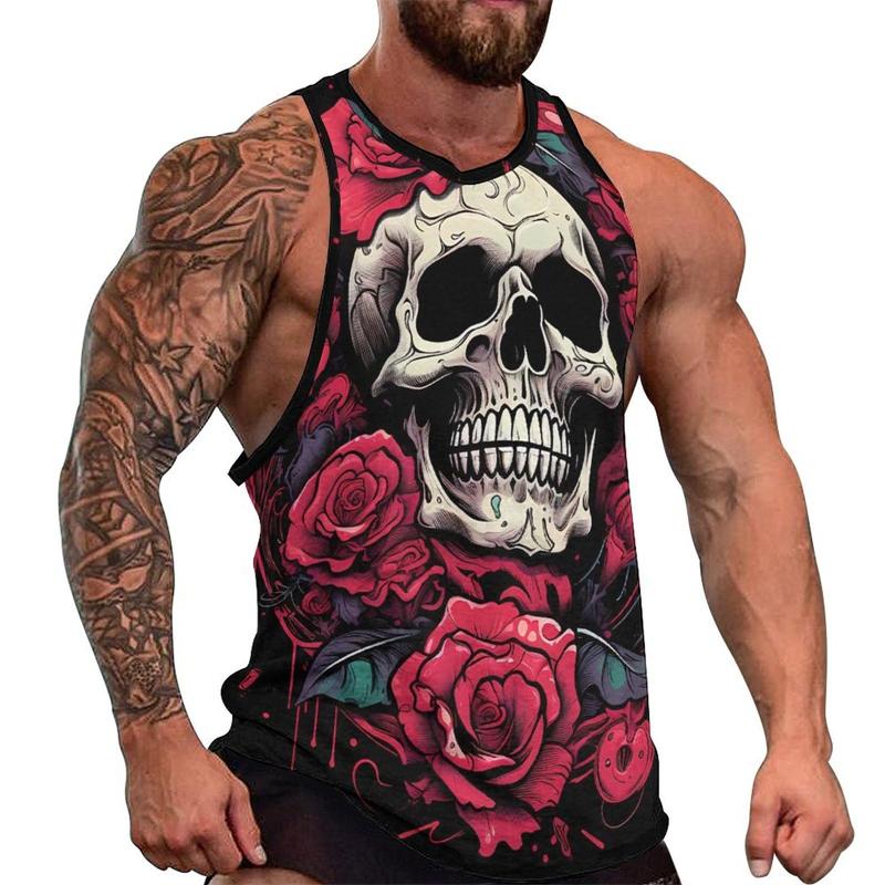 

Newest Fashion Skull 3D Print Men s Tank Tops Casual Hip Hop Graphic Streetwear Fitness Tops Tees Men Summer Sleeveless Shirts S