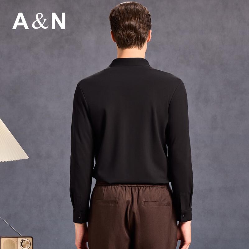 Antonio Men's Chinese Retro Jacquard Lamb Wool Blend Shirt