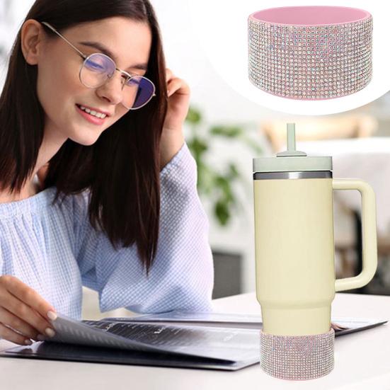 Diamond Glitter silikonová bota na pohár 20-40oz Protiskluzový návlek na láhve s vodou Stylový ochranný kryt základny lichoběžníkového válce