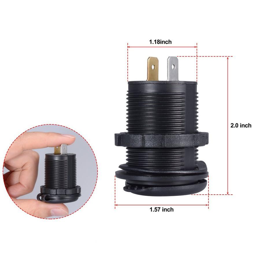 Waterproof Dual USB Charger Socket Power Outlet 4.8A with Wire In-line 10A Fuse