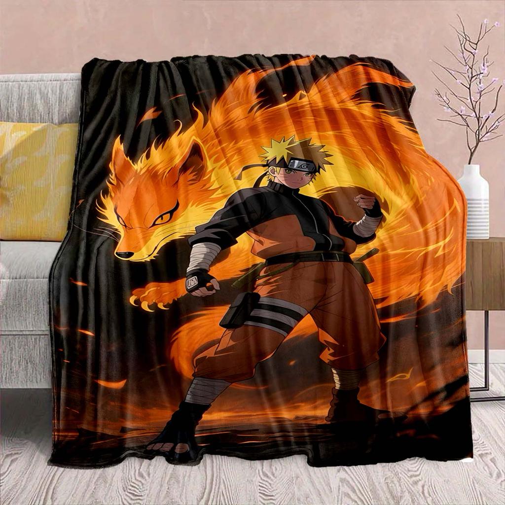 Naruto Anime Flannel Blanket - Soft Warm Perfect for Sofa, Bedding Camping Travel Office Home Decor -QJY