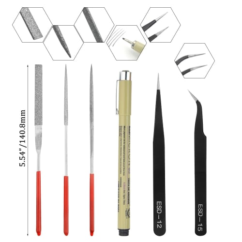 WMYCONGCONG Plastic Model Tool Kit, 13-Piece Beginner's Tool Set, Includes Thin-Blade Nippers, File, Cutting Mat, Precision Tweezers, and Modeler's Kn