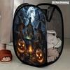 1Pcs Halloween Series 3 Pop-Up Laundry Hamper Expandable Mesh Hamper Basket for Room Bedroom Bathroom Organization Contemporary Storage