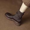 Thick Soled Martin Boots for Women 2024 New Autumn Brown Boots Women's Socks Boots Slim Boots British Style and Western-style Short Boots