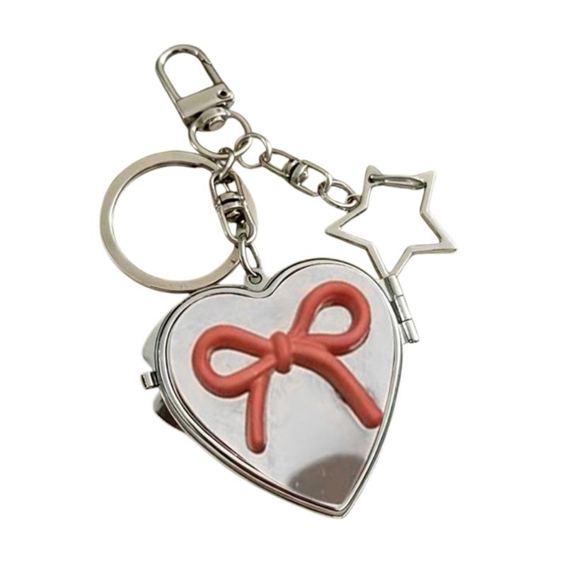 Vintage Butterfly Heart Mirror Keychain For Girls Women Fashion Accessory Stylish Accessories Perfect For Keys Bags