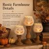 1/3Pcs Vintage Pumpkin Metal Candle Holder Lantern Tabletop Centerpiece For Halloween Fall Home Decor