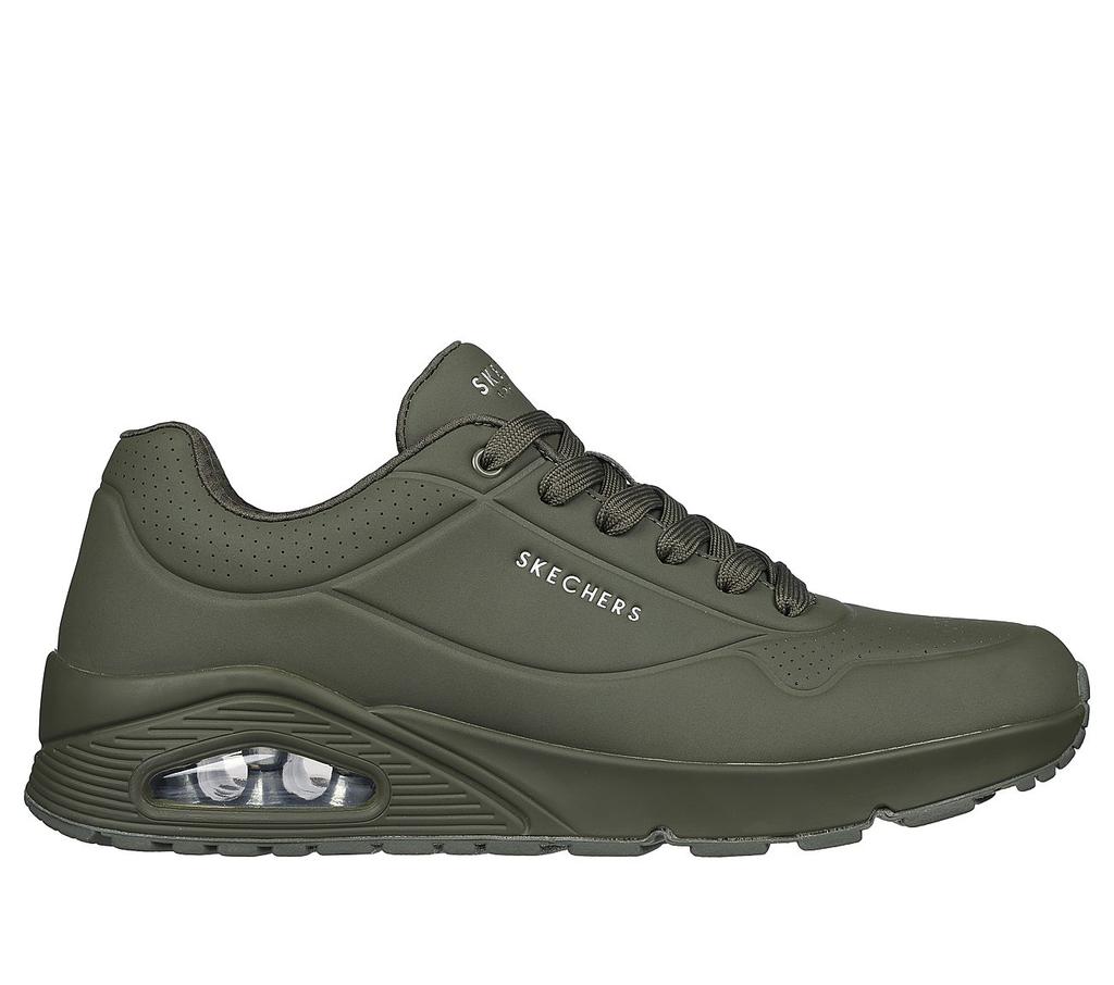 Buty męskie sportowe Skechers Uno Stand On Air sneakersy zielone (52458-DKGR)