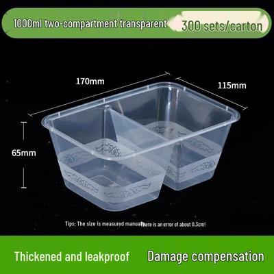 JingJingRS Jednorazowe Pojemniki na Posiłki z 2 Komorami