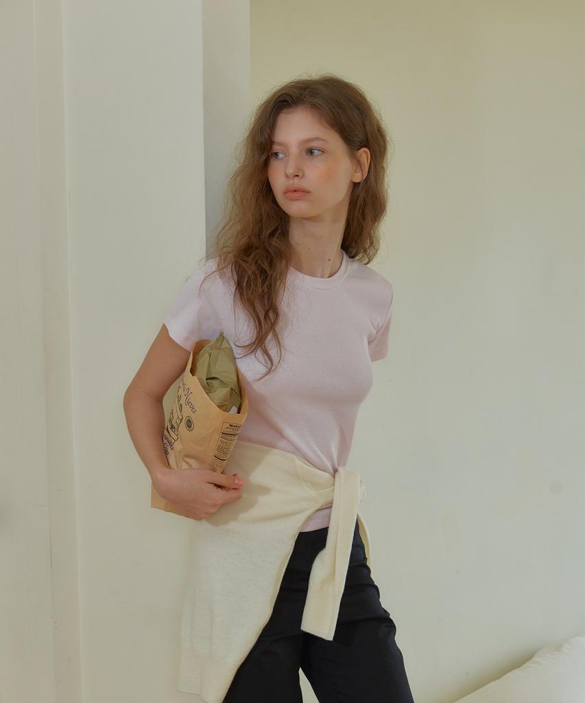 ANOETIC Anc Essential Round T-Shirt _Soft Pink