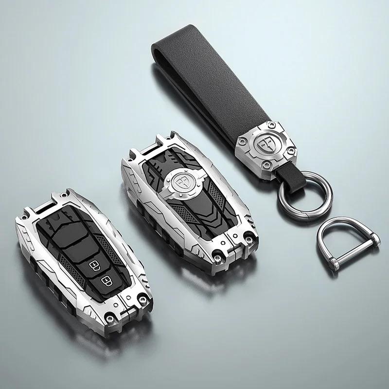 Zinc Alloy Car Key Case Full Cover Shell for Toyota Models 2/3 Buttons Compatible with CHR C-HR RAV4 Land Cruiser Prius Camry Co