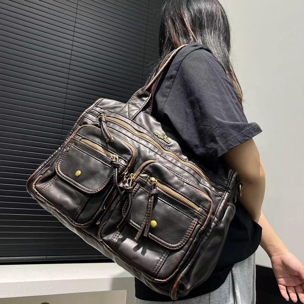 American Vintage Ladies Tote Bag Multi-Pocket Washed Hottie Locomotive Bag