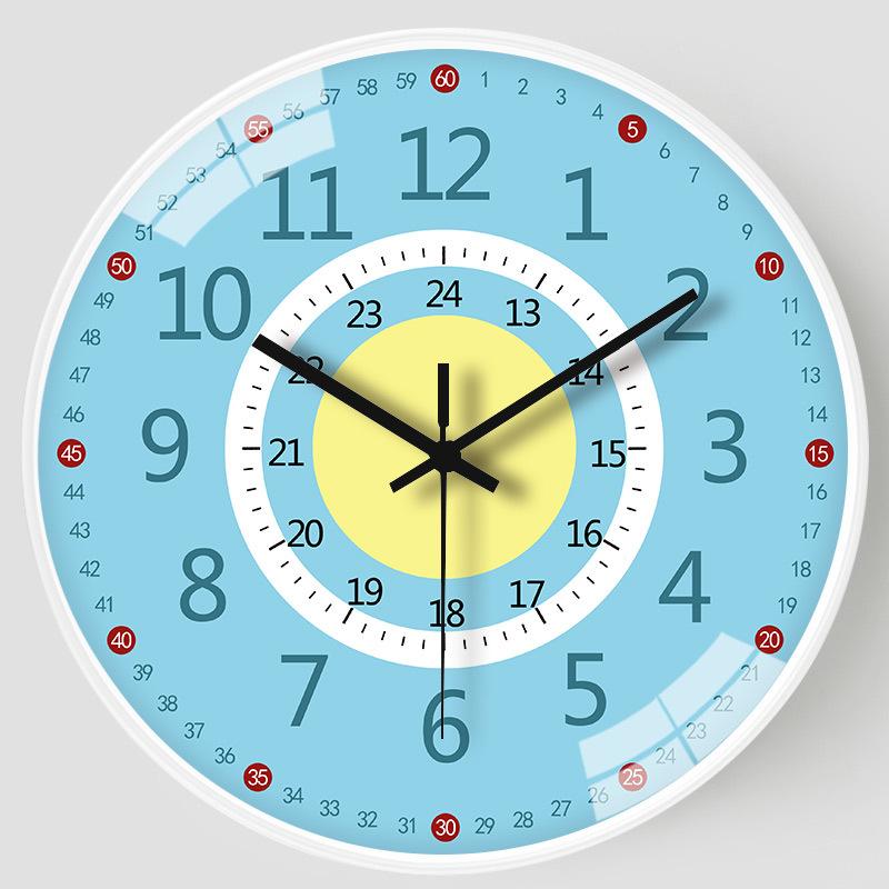 8-inch 20cm wall clock living room home children's early education clock bedroom wall hanging cute silent clock