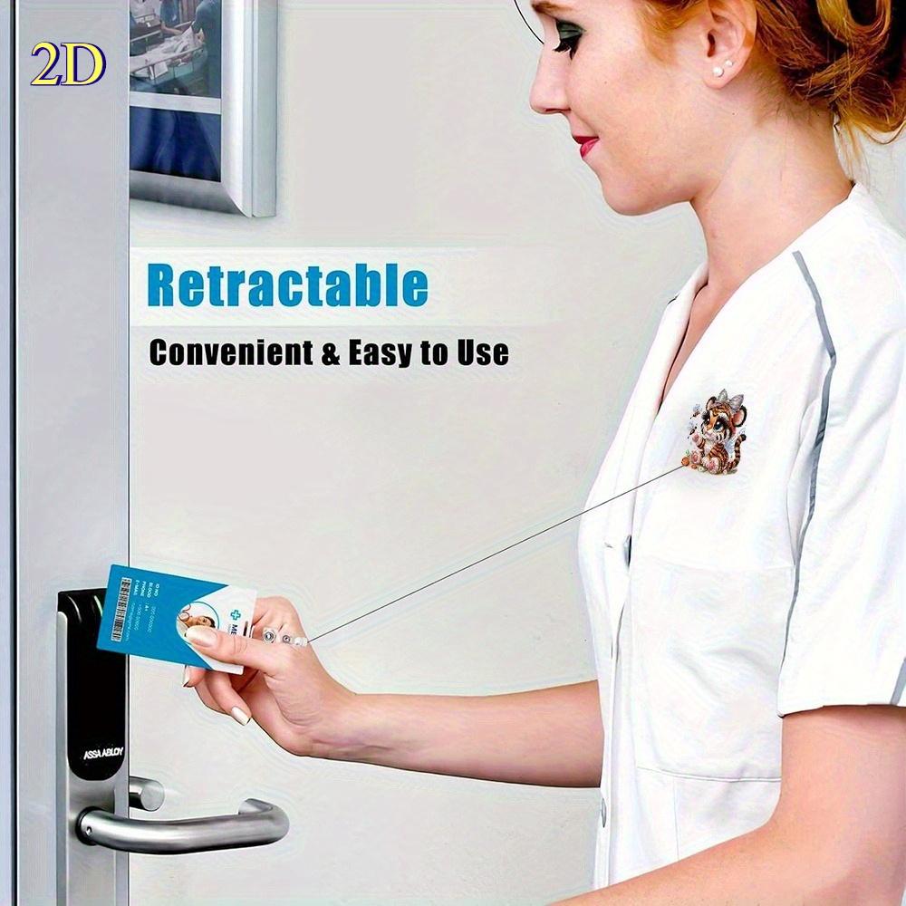 Niedlicher Tier-Ausweisroller - Ausziehbarer ID-Clip für Krankenhaus- und Büroangestellte.