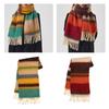 Knit Scarf for Women Winter Thick Stripe Shawl and Wrap Fashion Warm Scarves