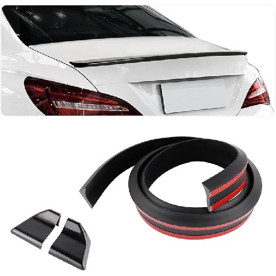 4.9Ft Spoilers For Cars - 3D Glossy Rear Spoiler Wing For Car Decorations - Universal Punch-Free Rubber Trunk Spoiler Lip Fits Car Exterior