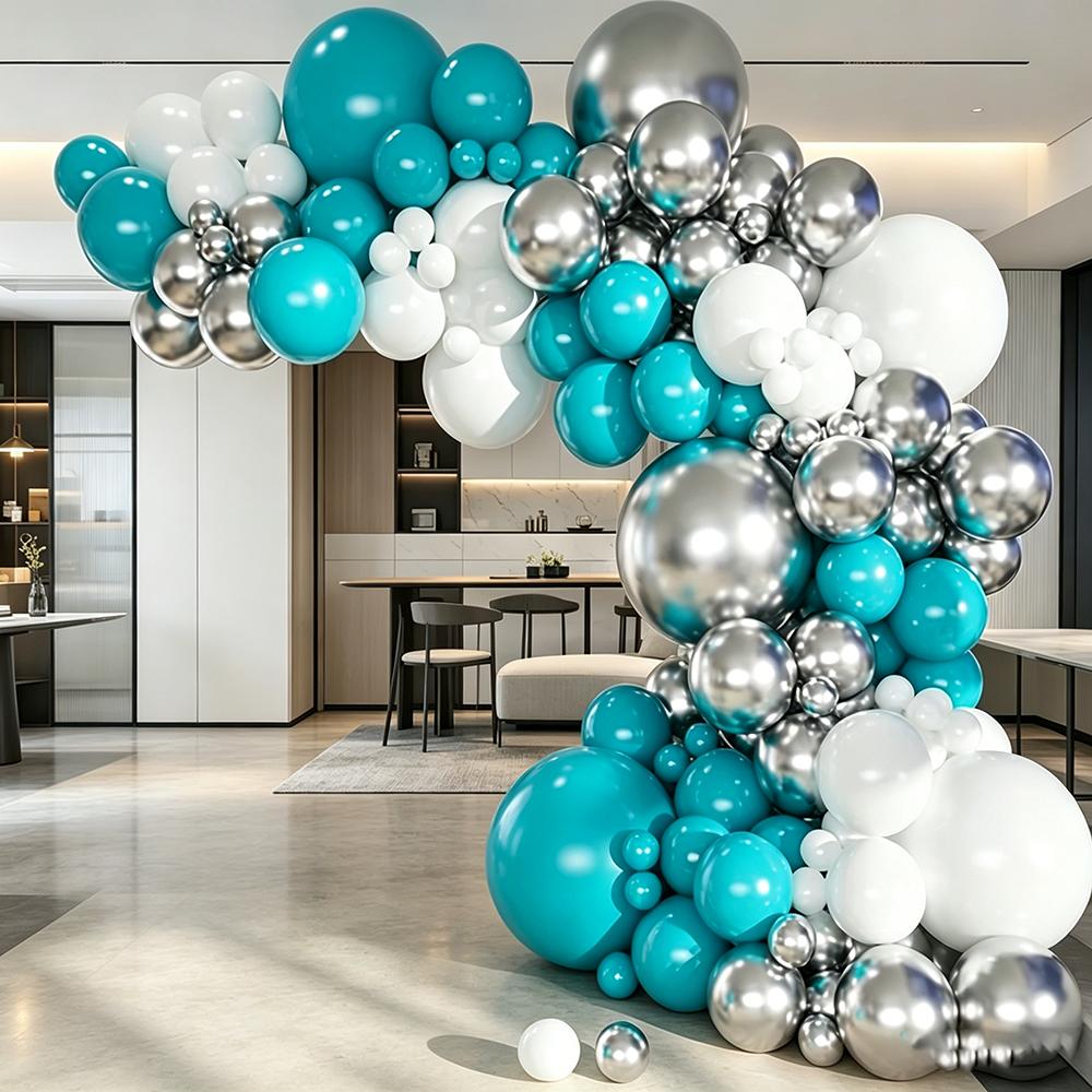 141pcs Premium Balloon Garland Arch Kit Shiny Chrome Latex Balloons for Bridal Shower Bachelorette Birthday Party Wedding Decor