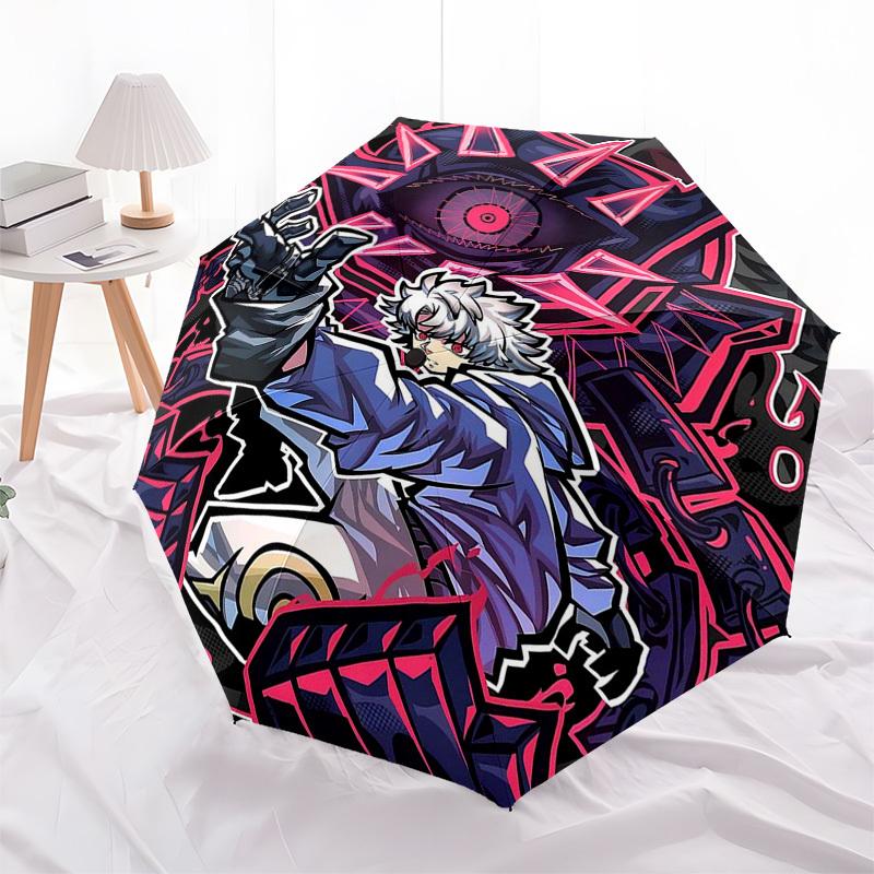 1pc Killua Zoldyck Outdoor Umbrella - Automatic Opening/Closing, Portable Tri-Fold Design with 8-Rib Iron Frame, Perfect Gift for Fans, Travelers