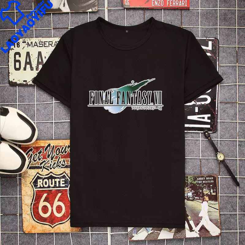 Unisex T-Shirts Sons Of Avalanche Final Fantasy Klassisches T-Shirt Kurzarm Ff7 Videospiel Strife Shinra Soldat Unisex T-Shirts