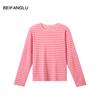 Northern Deer Spring Outfit: 100% Machine Washable, Fine Spun Wool Striped Shirt, 18 Gauge, ZC261044