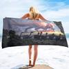 Dinosaur Beach Towel Watercolor Camping S for Boys Kids Quick Dry Ultra Absorbent Super Soft Blanket Pool