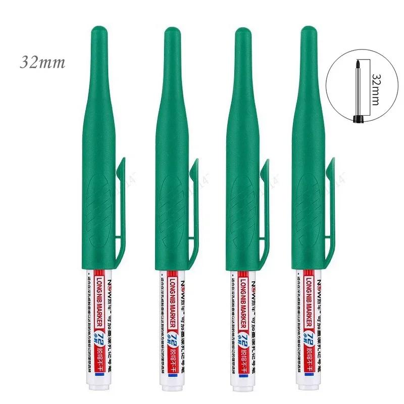 32/20mm Waterproof White Oily Deep Hole Long Nib Head Markers Pen Set for Metal Perforating Bathroom Woodworking Decoration Tool